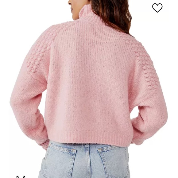 New💕Free People Pink Bradley Turtleneck Sweater - Picture 4 of 4